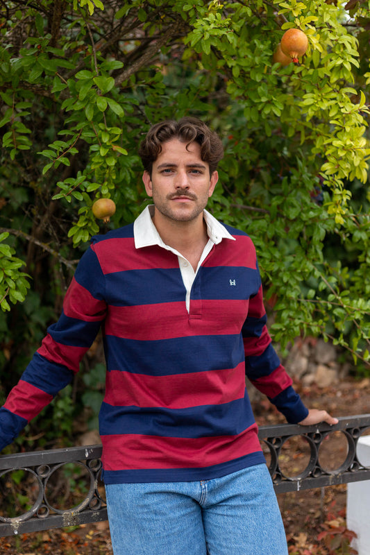 Polo Rugby Rayas Burdeos | Pontevedra