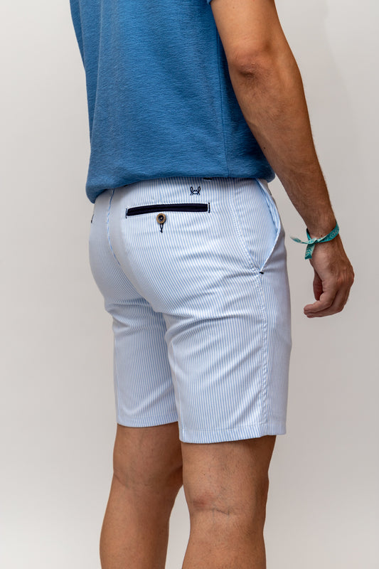 Bermuda Rayas Azul Celeste | Rivera