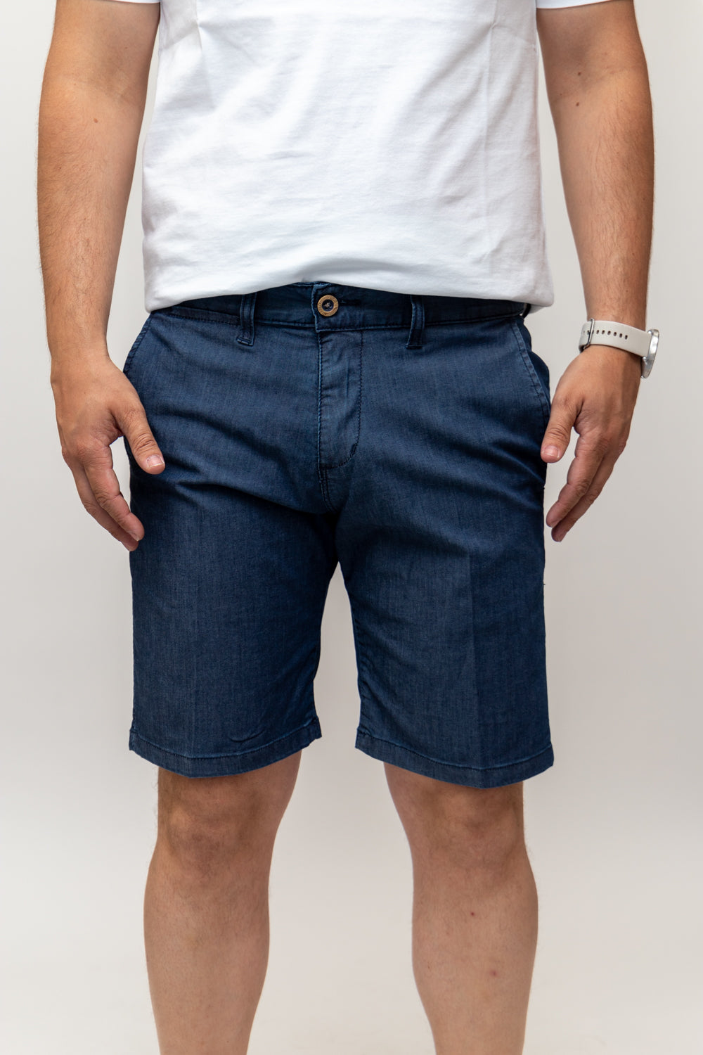 Bermuda Elástica Denim Piedra | Tencel
