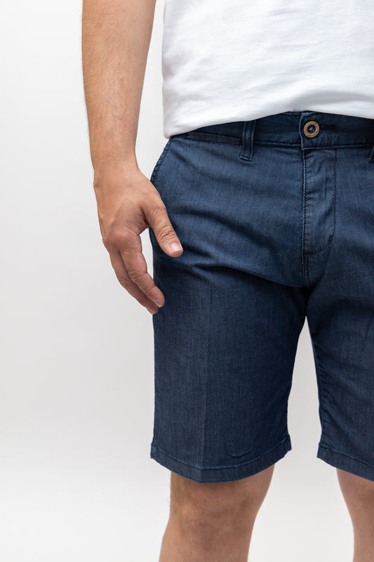 Bermuda Elástica Denim Piedra | Tencel