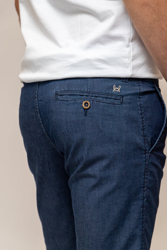 Bermuda Elástica Denim Piedra | Tencel