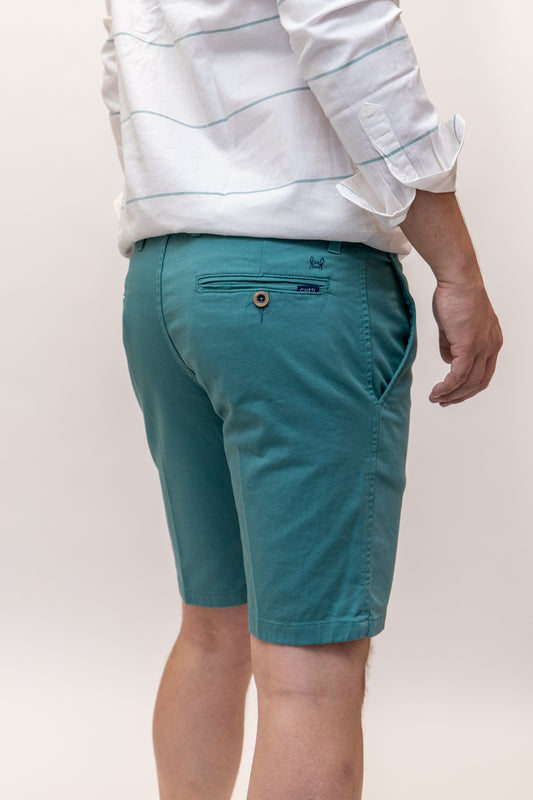 Bermuda Elástica Verde Azulado | Priego