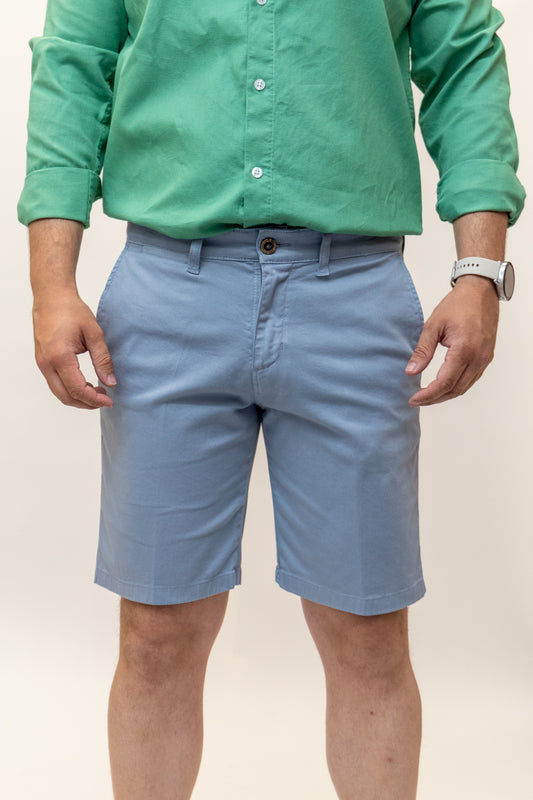 Bermuda Elástica Azul Grisáceo | Priego