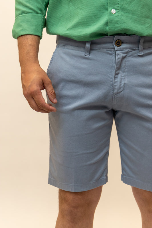Bermuda Elástica Azul Grisáceo | Priego