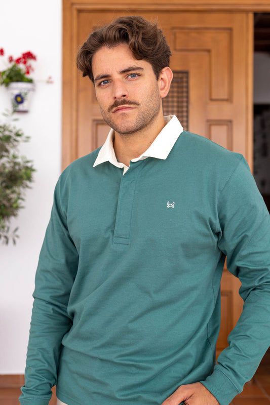 Polo Rugby Liso Verde | Tuy