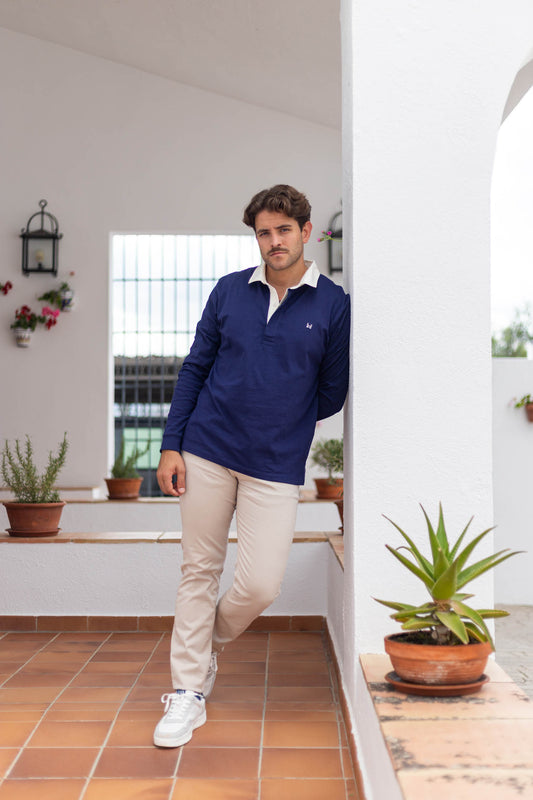 Polo Rugby Liso Marino | Ferrol