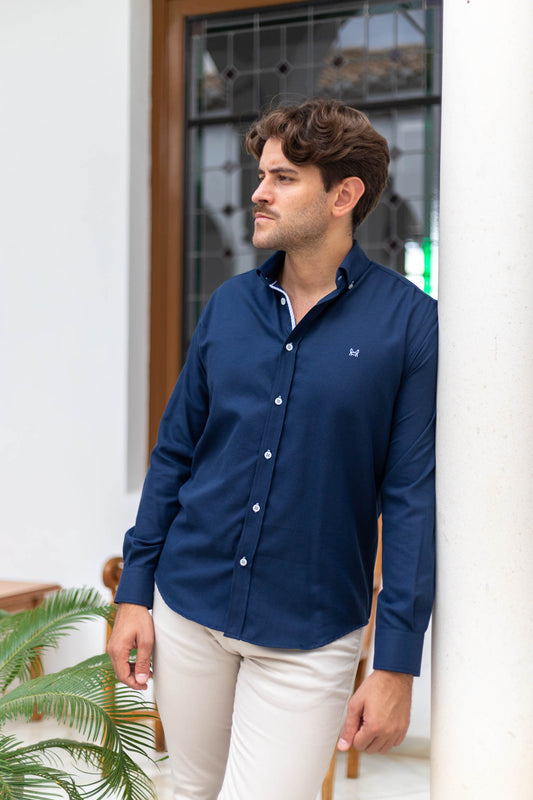 Camisa Lisa Oxford Marino | Ronda