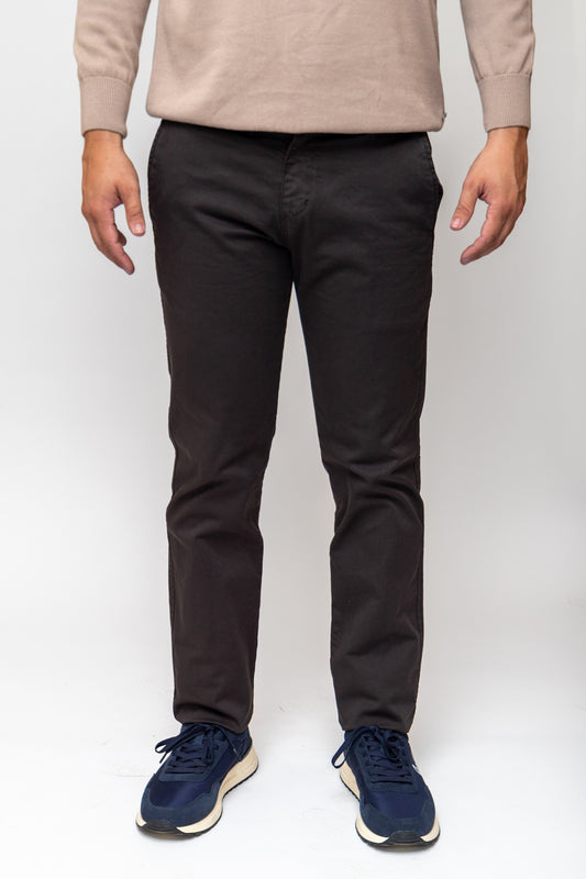 Pantalón Chino Elástico Marrón Chocolate | Jesulín