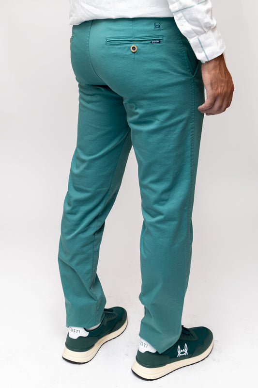 Pantalón Chino Elástico Verde Azulado | Jesulín