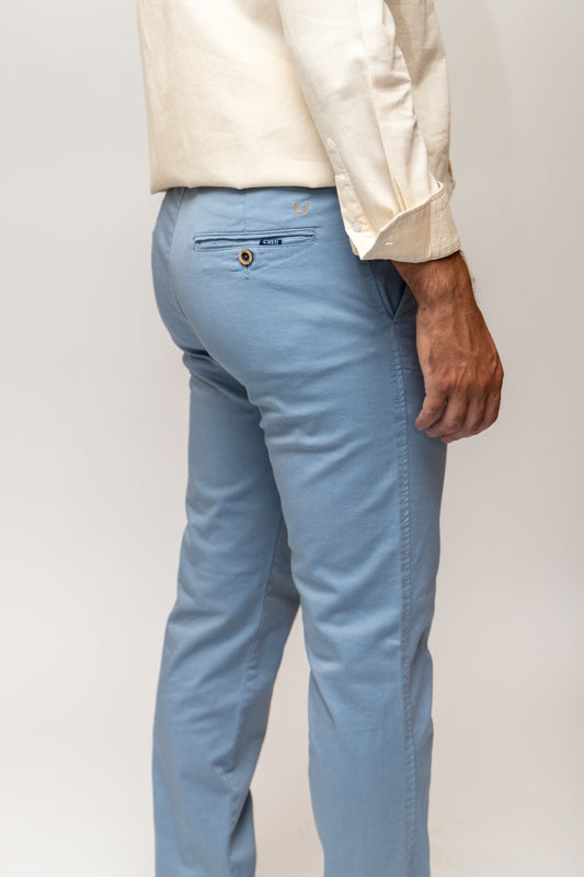 Pantalón Chino Elástico Azul Grisáceo | Jesulín
