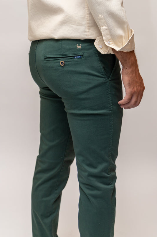Pantalón Chino Elástico Verde Botella | Jesulín