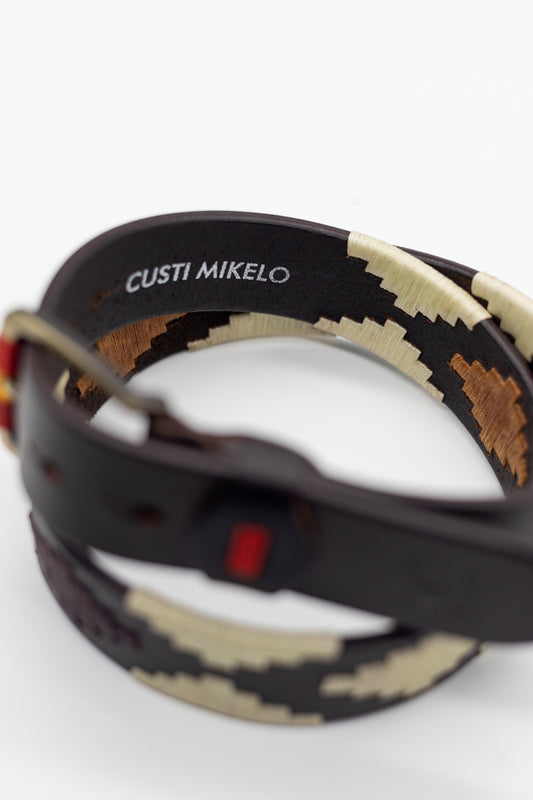 Cinturón piel argentino Marrón Beige