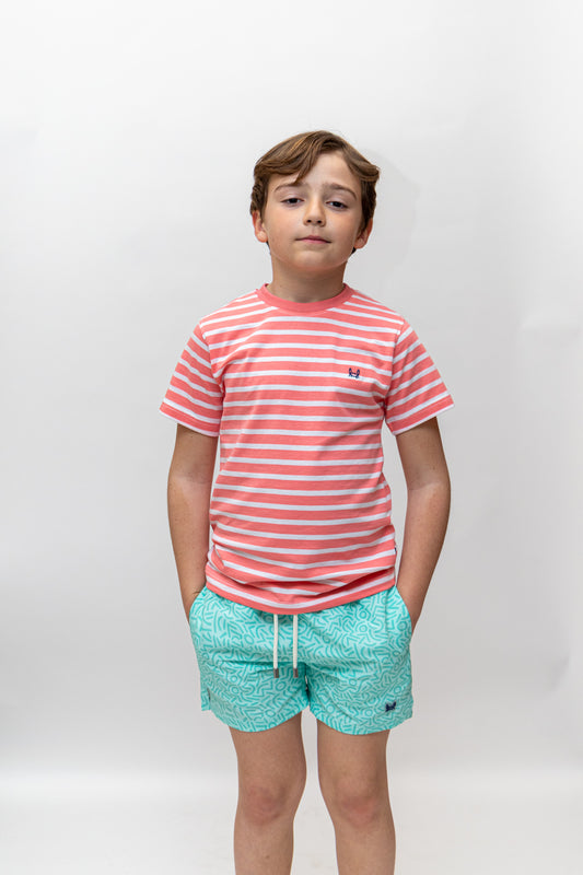 Camiseta Infantil Rayas Coral | Marsella