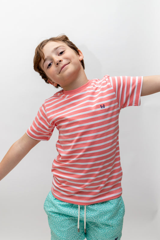Camiseta Infantil Rayas Coral | Marsella