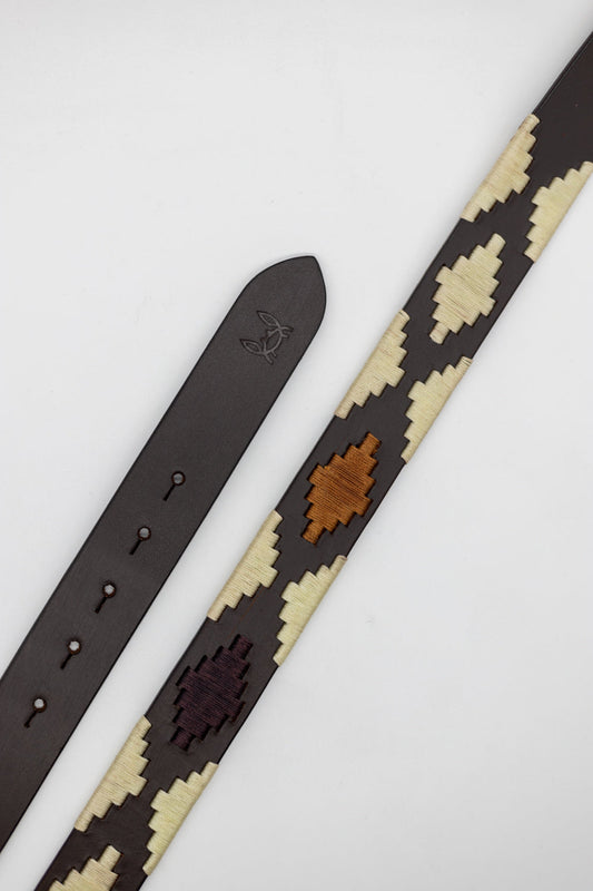 Cinturón piel argentino Marrón Beige