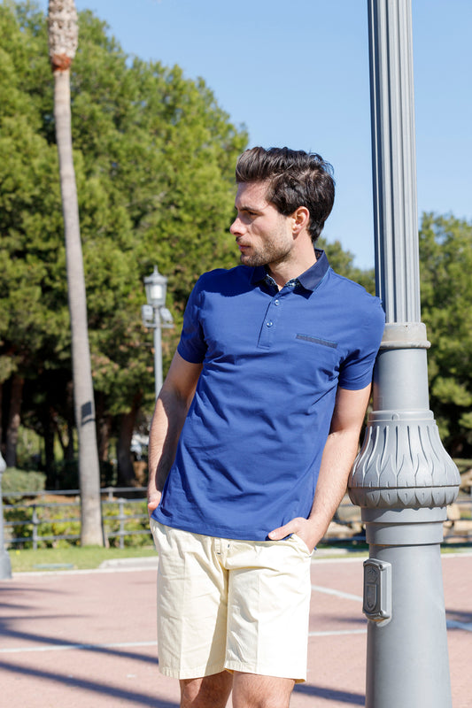 Polo Tejido Camiseta Azul | Mexico