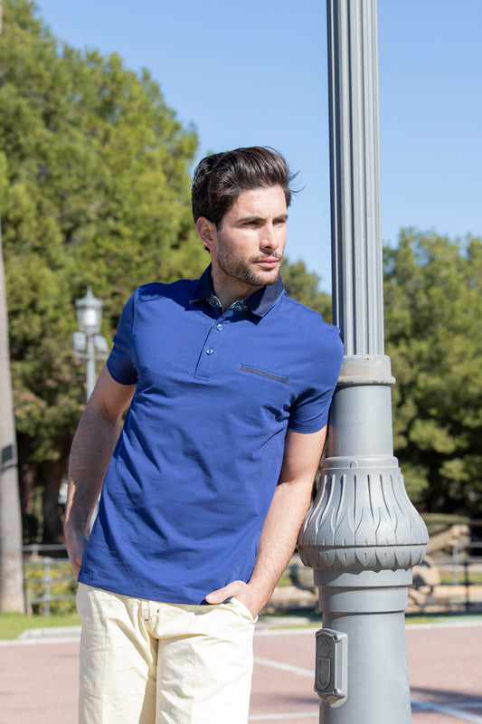Polo Tejido Camiseta Azul | Mexico