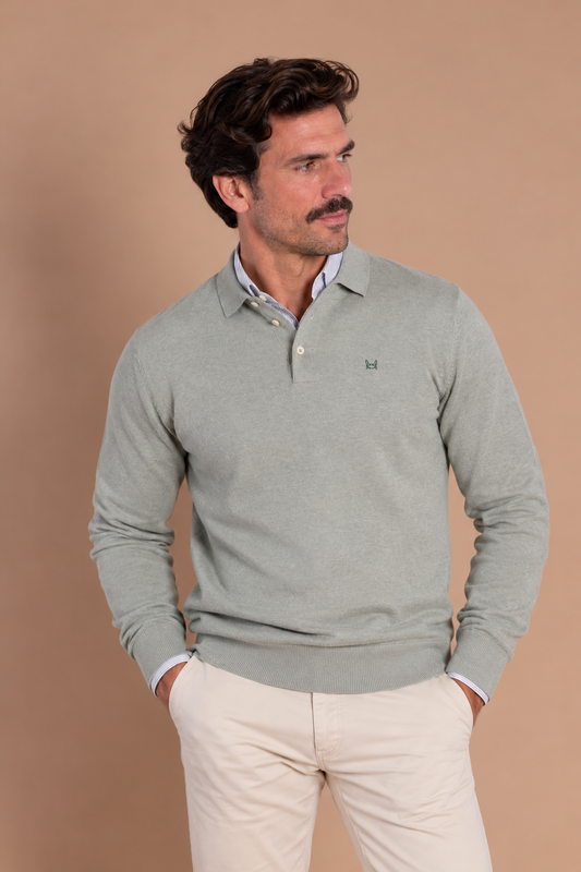 Pull col polo vert iceberg