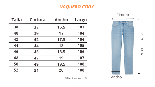 Vaquero Elástico Regular Fit Azul Claro | Cody