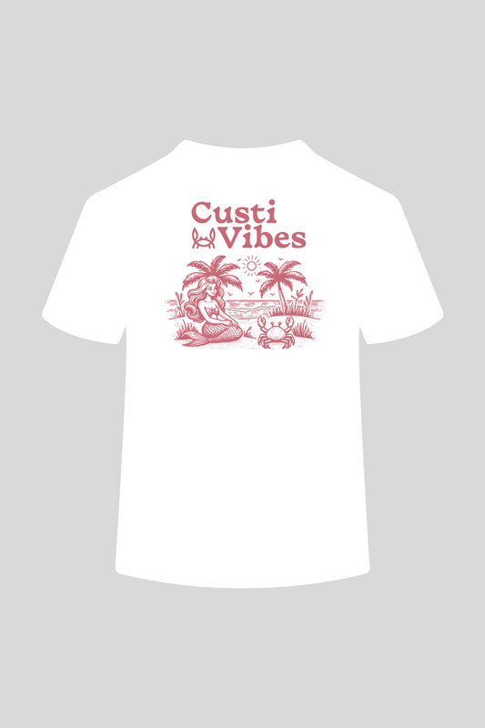 Camiseta Print Blanca Burdeos | Vibes