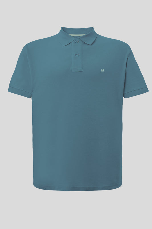 Polo Básico Manga Corta Azul Ácido