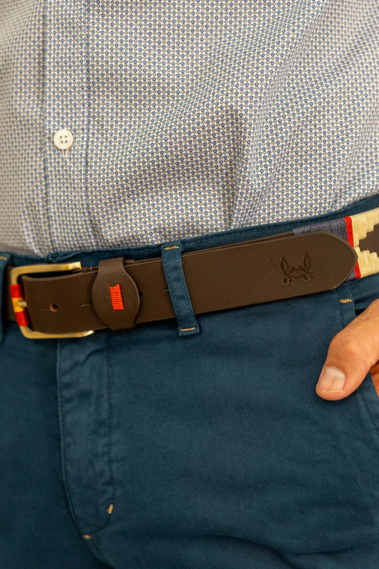 Cinturón piel argentino turquesa marino | 7