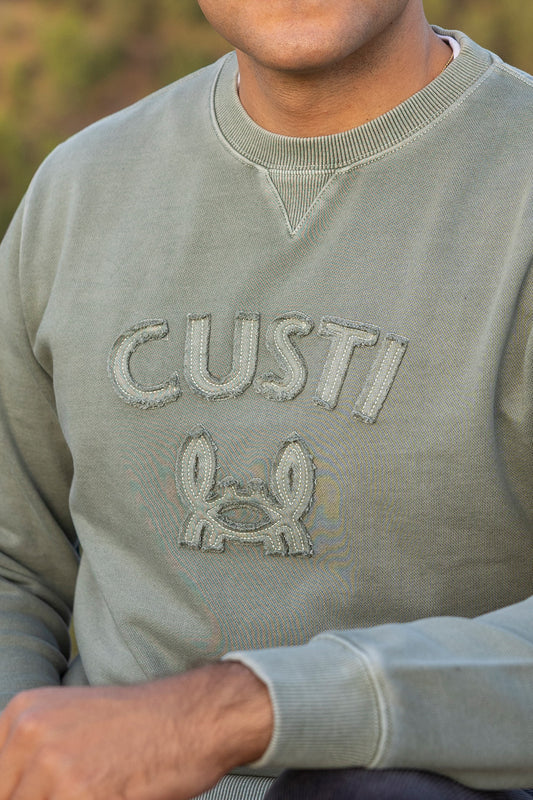 Sudadera Lavada Cangrejito Verde Kaki | Bari