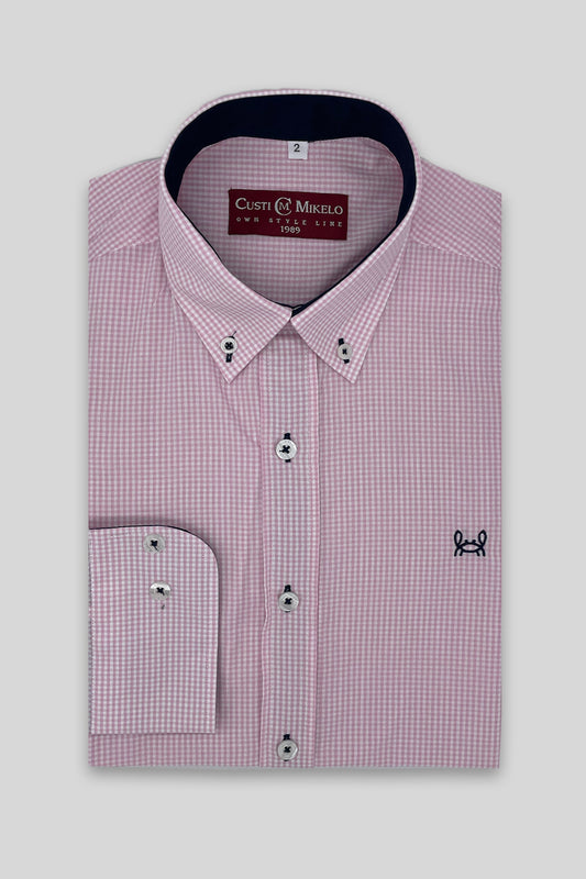 Camisa Cuadro Vichy Rosa