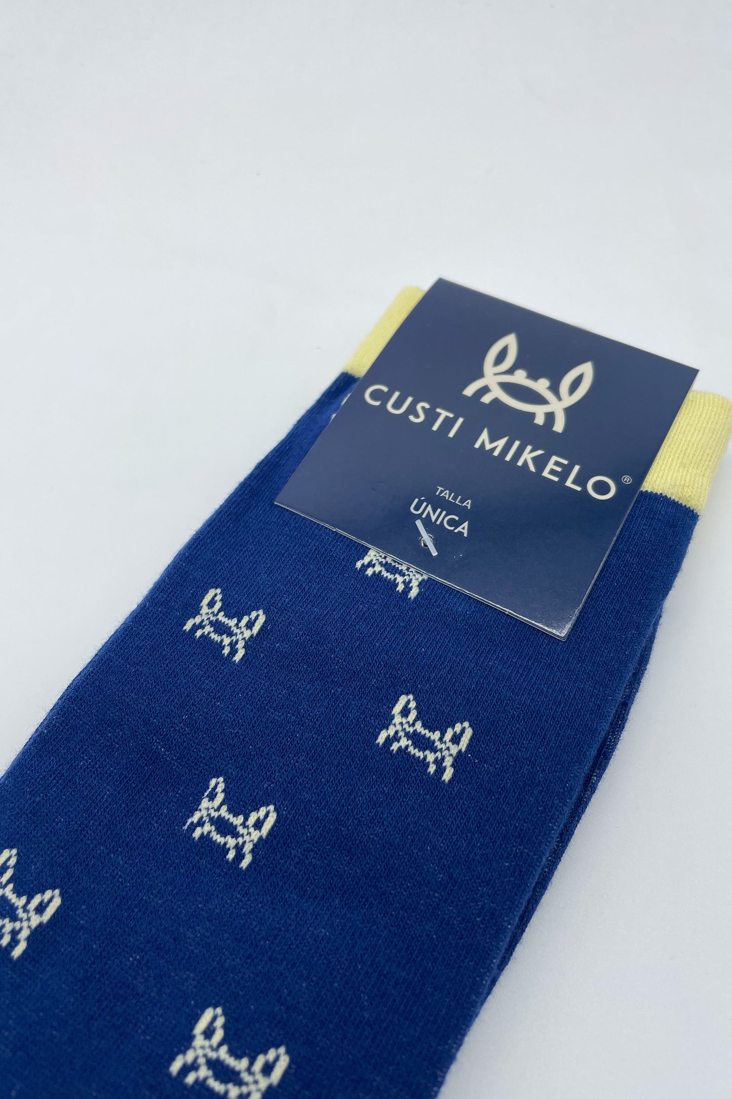 Calcetín Azul Cangrejito Amarillo