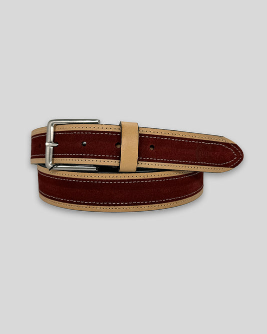 Cinturón piel granate