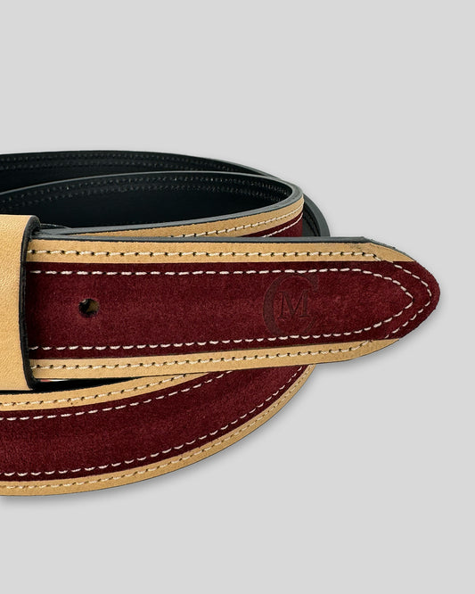 Cinturón piel granate