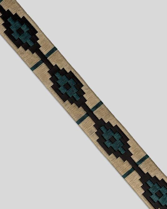 Cinturón piel argentino Beige Verde