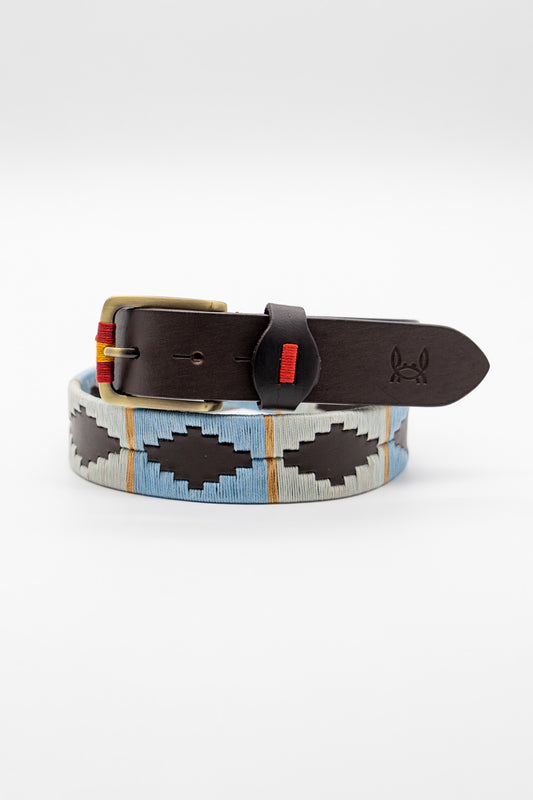 Cinturón piel argentino Celeste