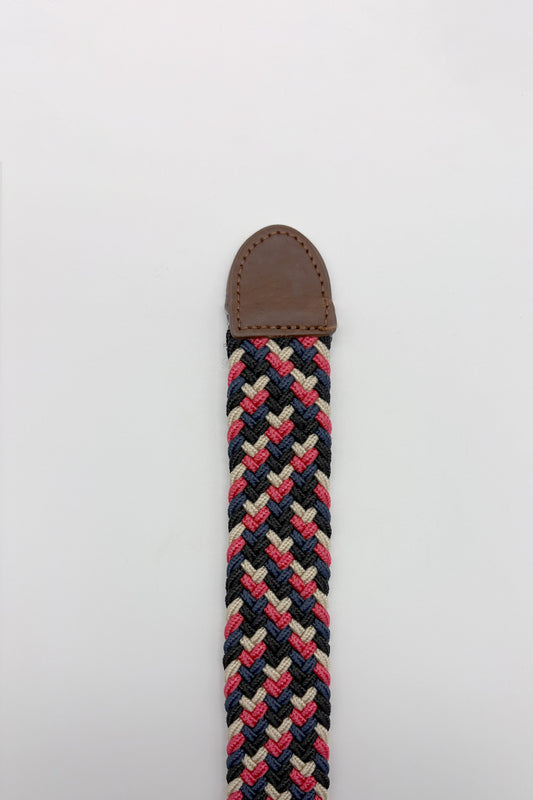 Cinturón trenzado Rojo Beige Marino| 37