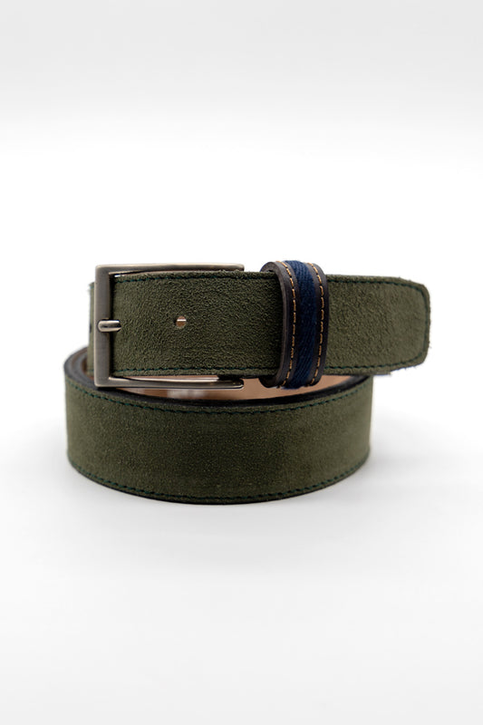 Cinturón piel kaki