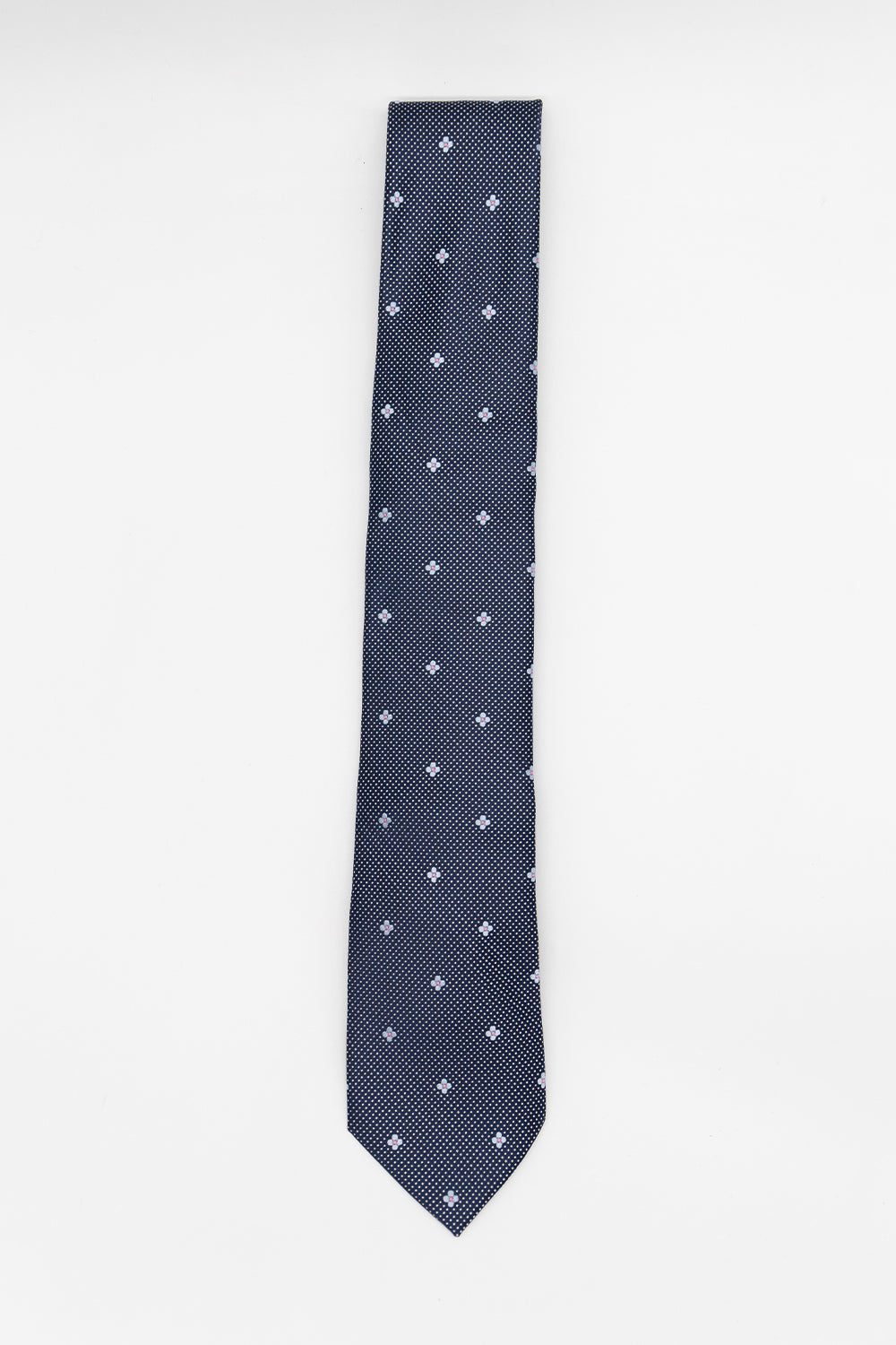 Corbata flores gris