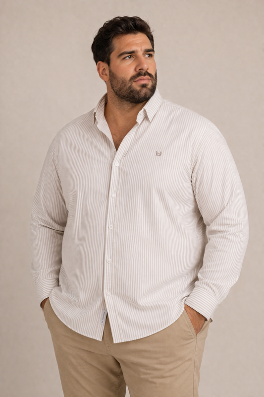 Camisa Rayas Oxford Beige | Córdoba