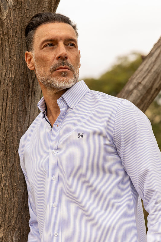 Camisa Rayas Oxford Azul Marino | Córdoba