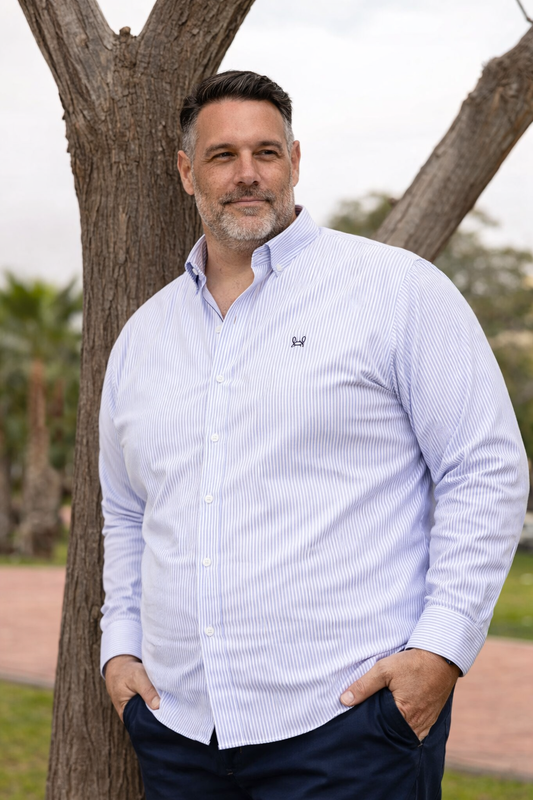 Camisa Rayas Oxford Azul Marino | Córdoba
