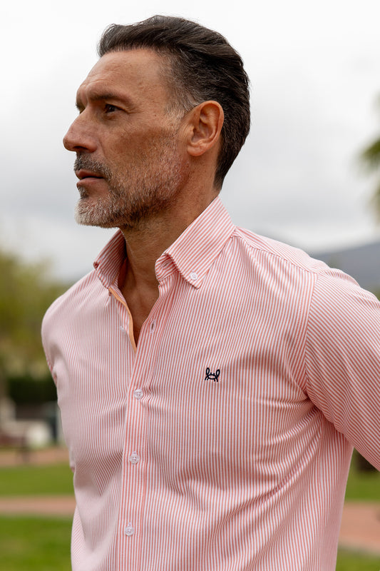 Camisa Rayas Oxford Naranja | Córdoba