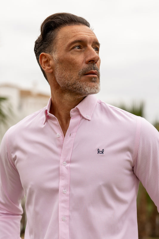 Camisa Rayas Oxford Rosa | Córdoba