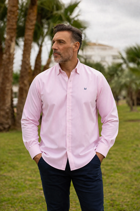 Camisa Rayas Oxford Rosa | Córdoba