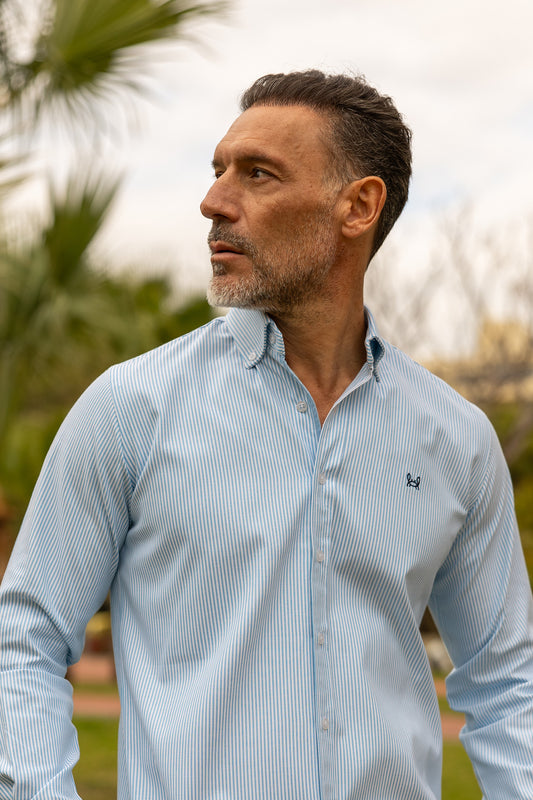 Camisa Rayas Oxford Turquesa | Córdoba