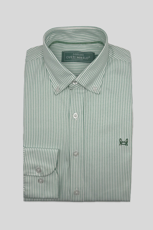 Camisa Rayas Oxford Verde Agua | Córdoba