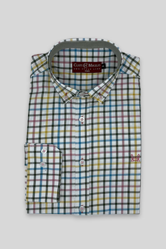 Camisa Cuadro Rosa Azul | Denia