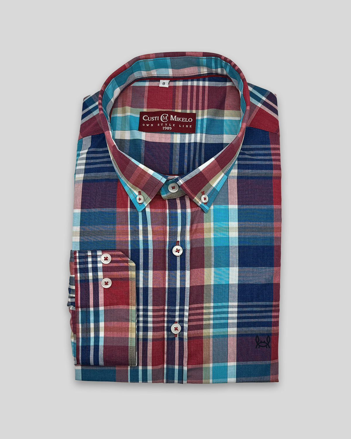 Camisa cuadro turquesa TE
