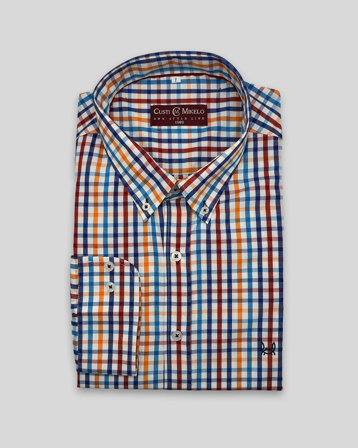 Camisa Cuadro Naranja Talla Grande