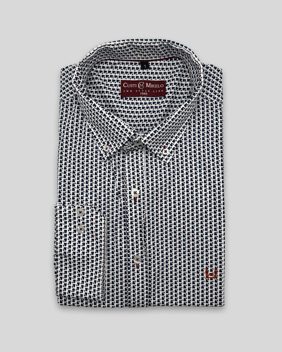 Camisa Marino Cuadrado Talla Grande