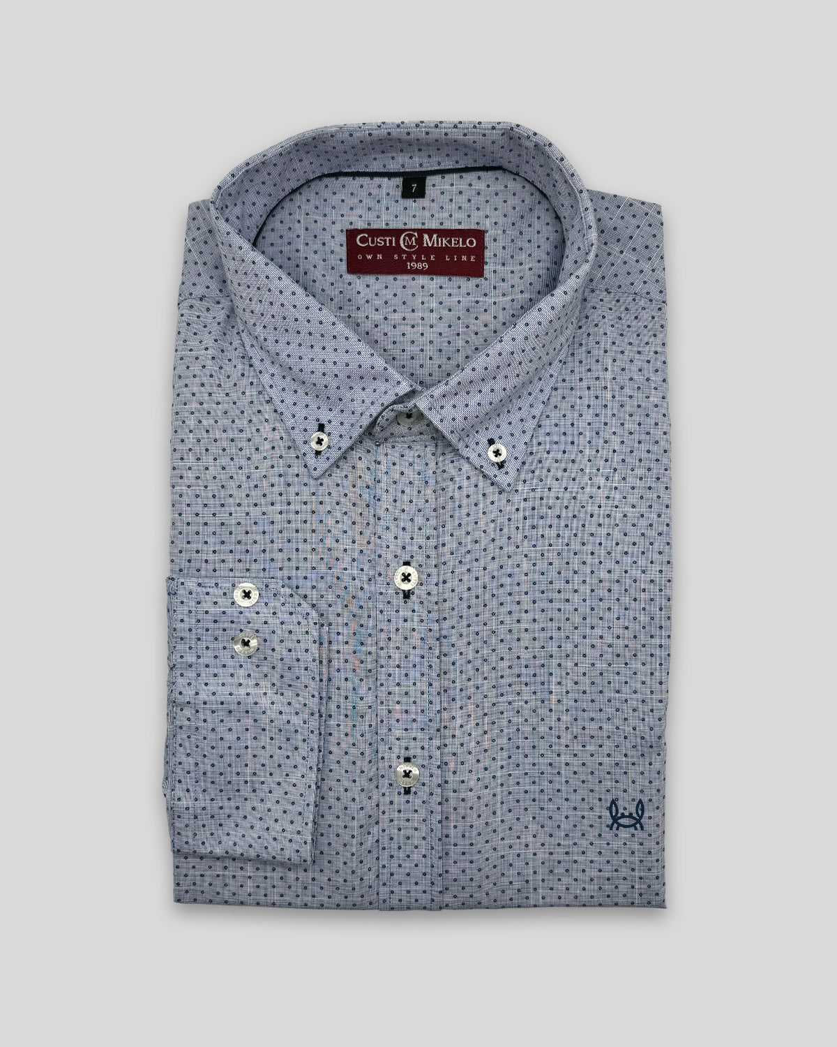 Camisa Celeste Circulo Talla Grande