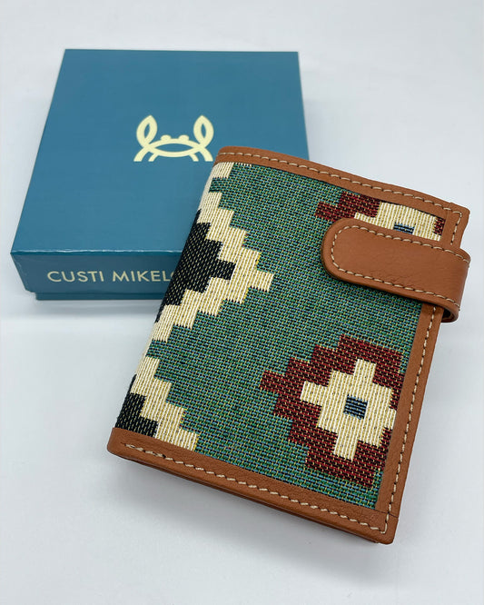 Cartera Étnica Verde Rombos